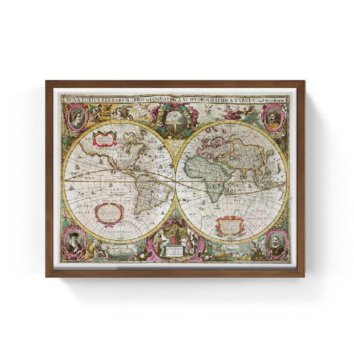 Nuova mappa terrestre 1630 -  Hondius II