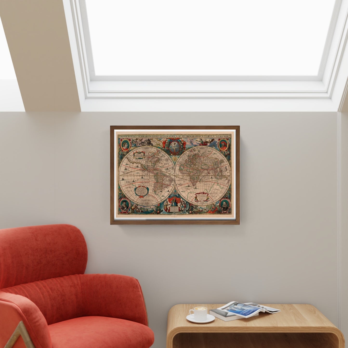 Nuova mappa geografica ed idrografica del mondo intero - Henricus Hondius II