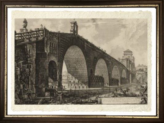 Milvian Bridge by Giovanni Battista Piranesi on refined Amalfi paper