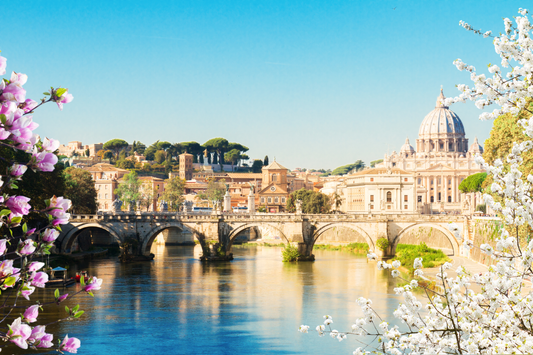 Sant'Angelo bridge in spring Rome