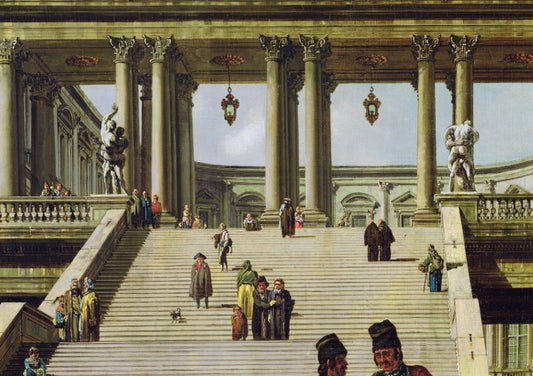 Paesaggio Ideale con scalinate del Palazzo, 1762 (dettaglio) - Bernardo Bellotto