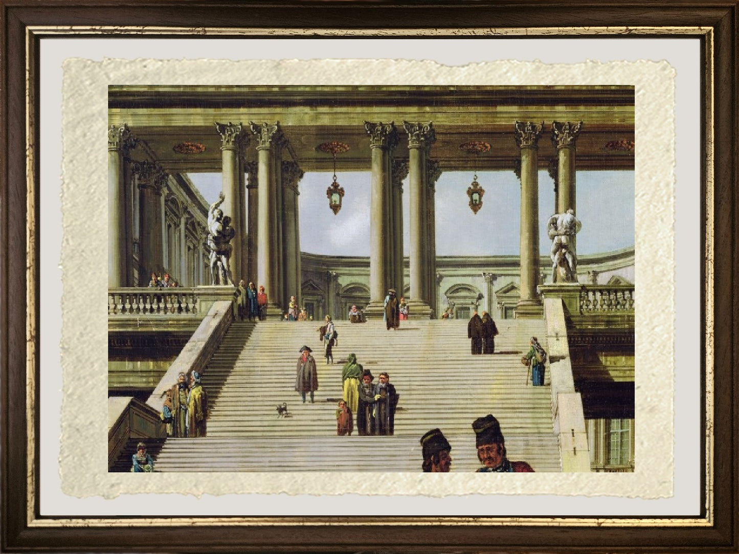 Paesaggio Ideale con scalinate del Palazzo, 1762 (dettaglio) - Bernardo Bellotto