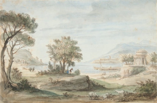 Paesaggio con un tempio rotondo - Gaspare Vanvitelli - Gaspar van Wittel