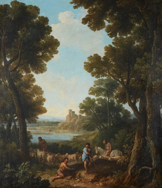 Paesaggio classico con pastori e cavaliere - Jan Frans van Bloemen