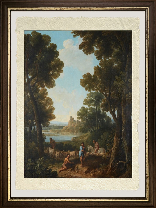 Paesaggio classico con pastori e cavaliere - Jan Frans van Bloemen