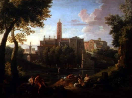 Paesaggio con figure vicino a una città - Jan Frans van Bloemen