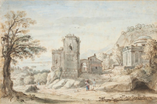 Paesaggio con rovine e un tempio, 1716 - Gaspare Vanvitelli - Gaspar van Wittel