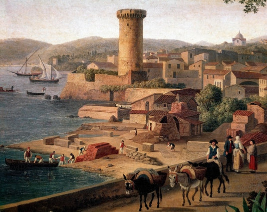 Paesaggio di Gaeta con fabbrica di mattoni - Jakob-Philipp Hackert