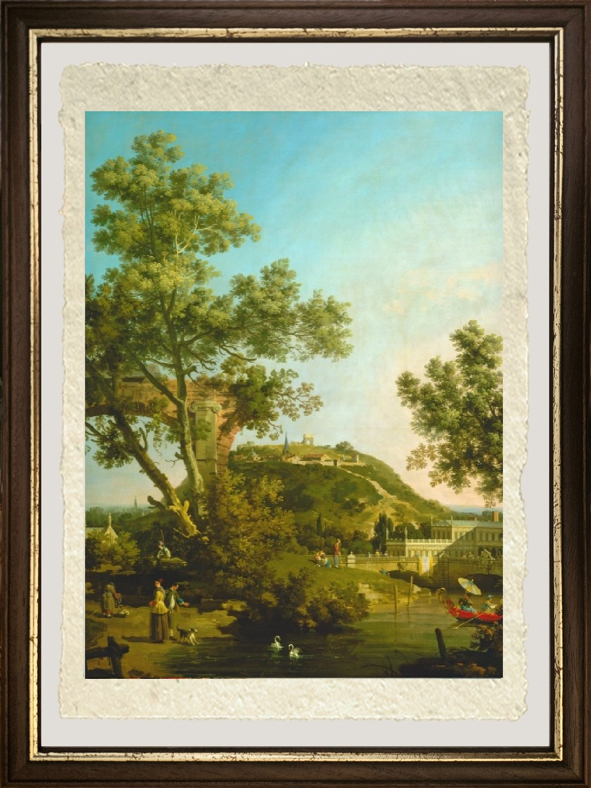 Paesaggio inglese capriccio con un palazzo - Giovanni Antonio Canal detto Canaletto