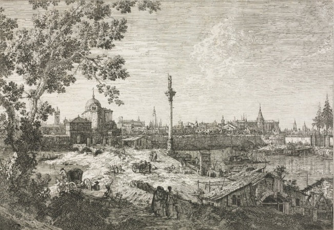 Panorama di una città su un fiume - Giovanni Antonio Canal detto Canaletto