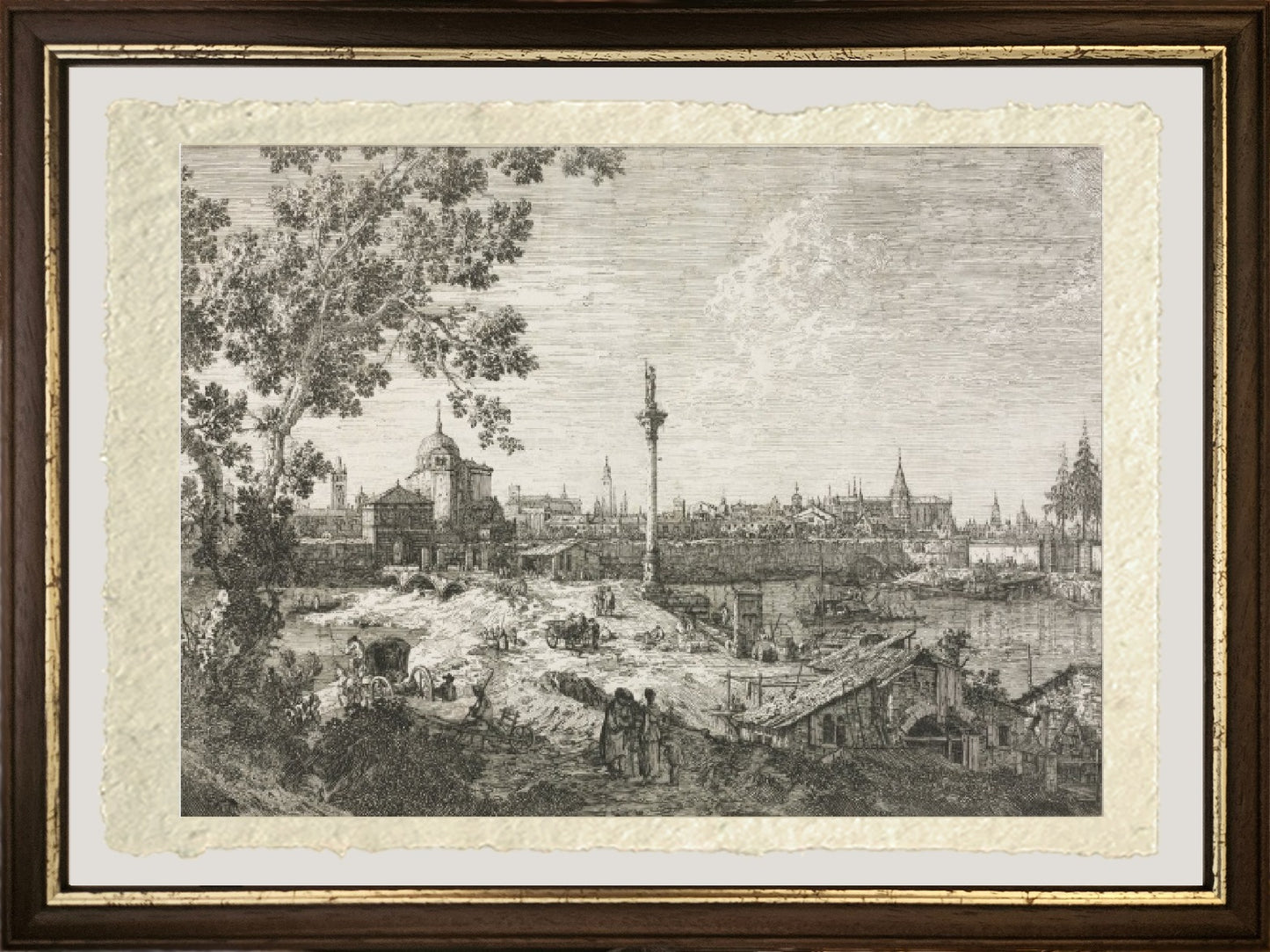 Panorama di una città su un fiume - Giovanni Antonio Canal detto Canaletto