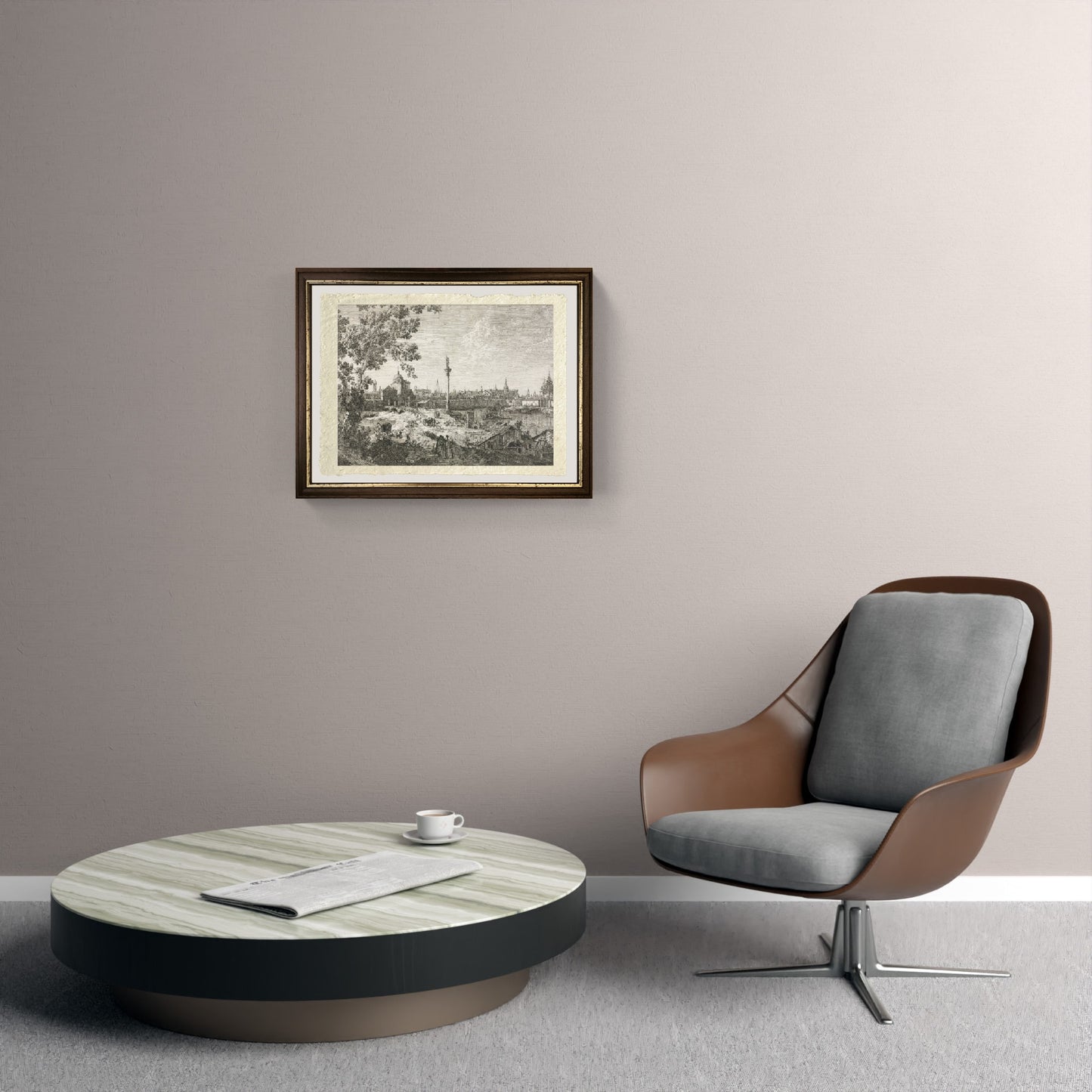 Panorama di una città su un fiume - Giovanni Antonio Canal detto Canaletto