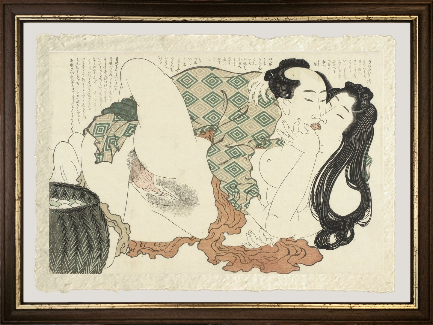 The Fisherman and the Diver Kissing - Katsushika Hokusai