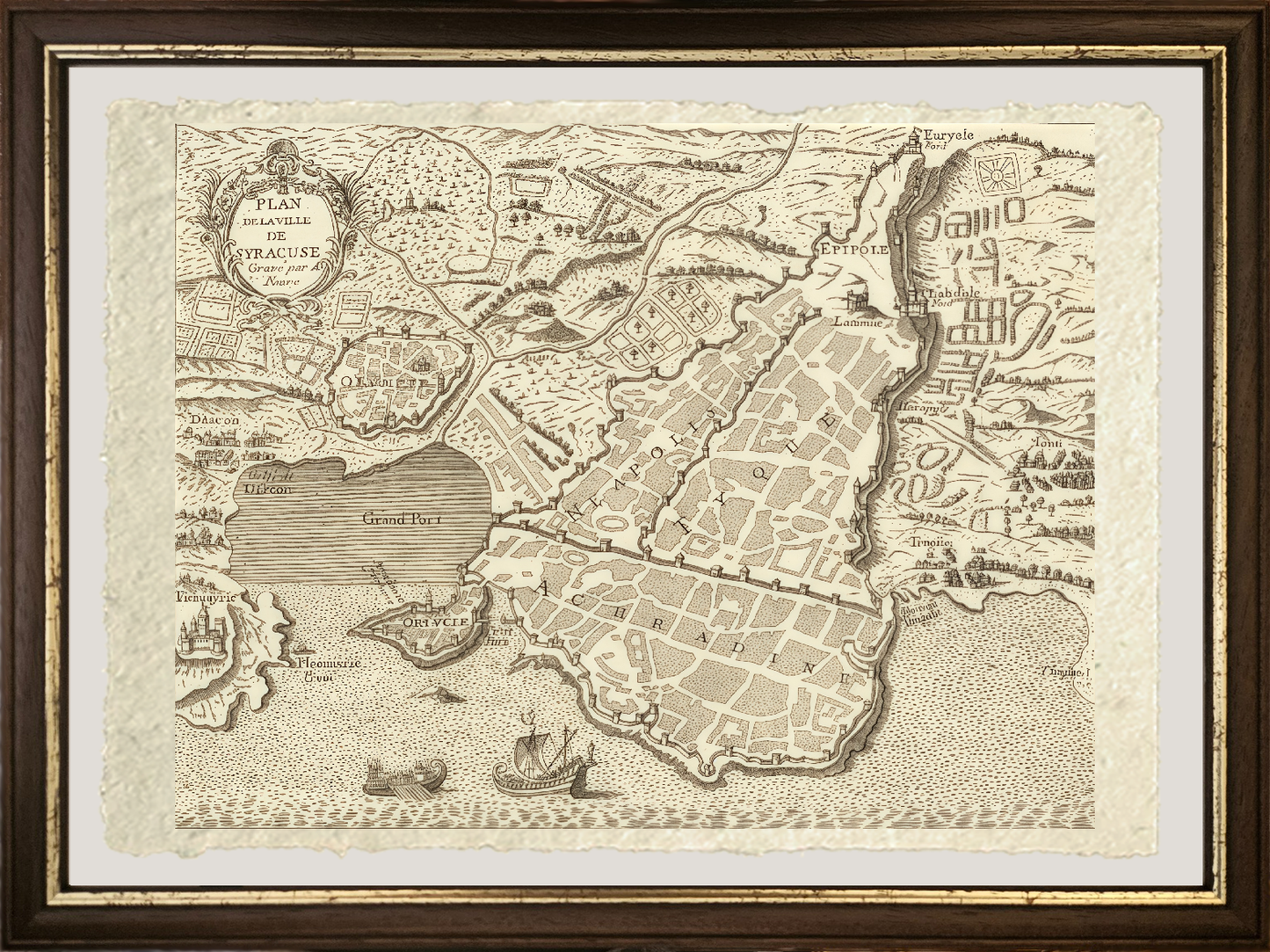 Pianta dell'antica città di Siracusa di Joannem Faure