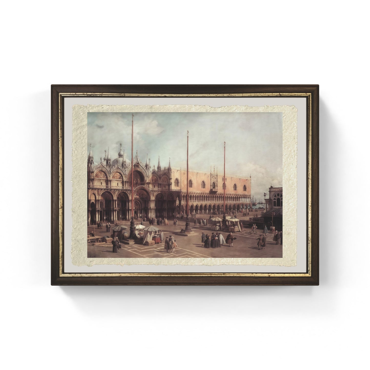 Piazza San Marco di Giovanni Antonio Canal detto Canaletto su carta Amalfi