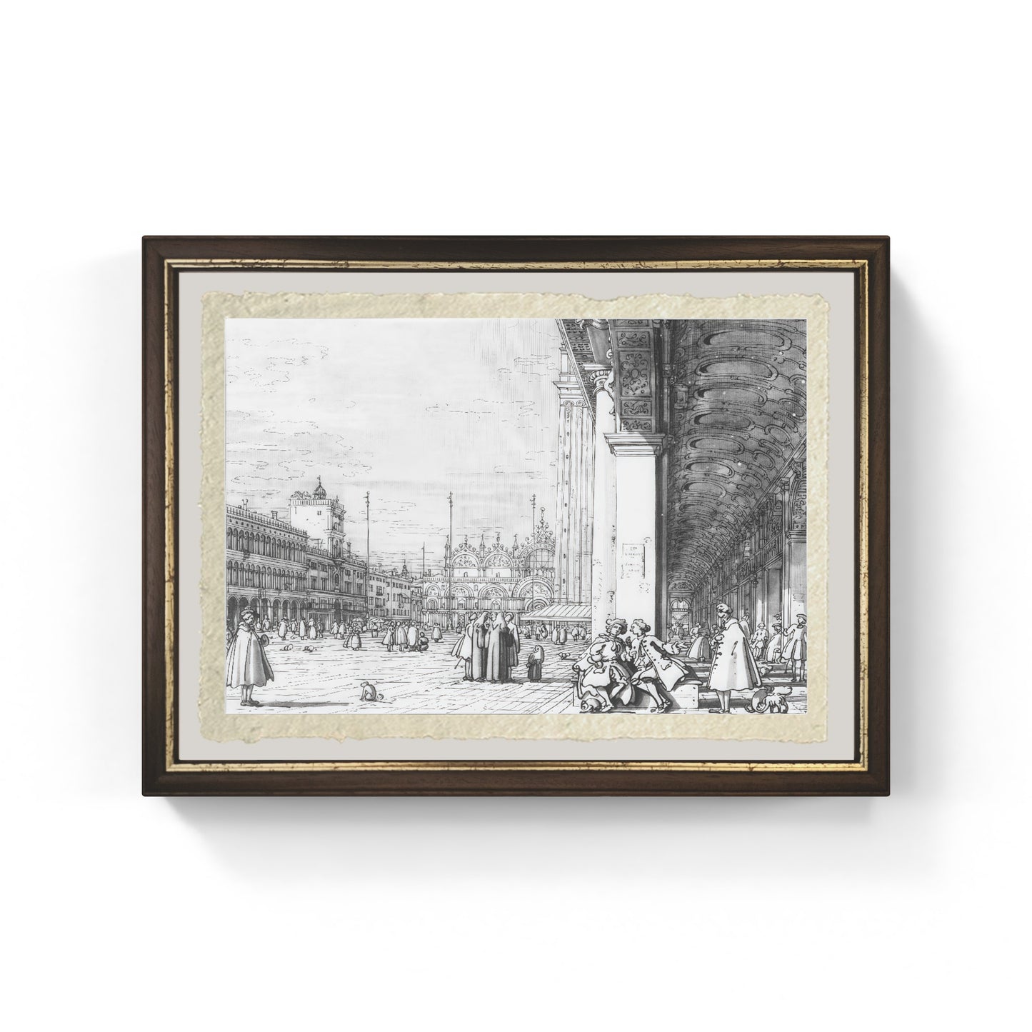 Piazza San Marco di Giovanni Antonio Canal detto Canaletto su carta Amalfi