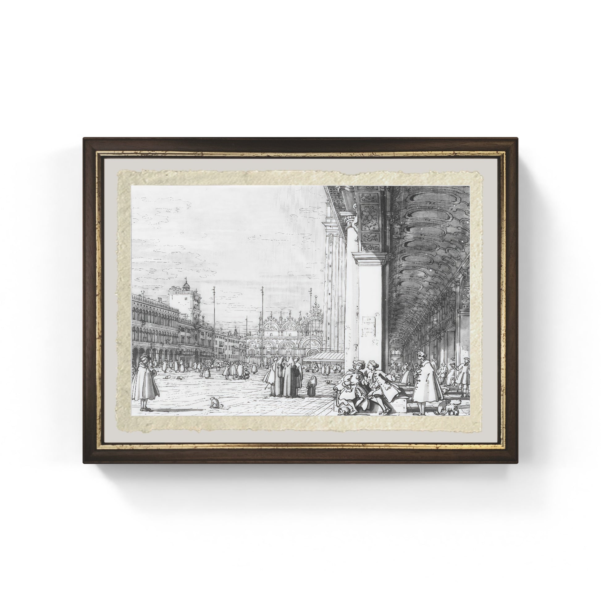 Piazza San Marco di Giovanni Antonio Canal detto Canaletto su carta Amalfi
