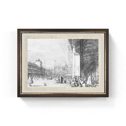 Piazza San Marco di Giovanni Antonio Canal detto Canaletto su carta Amalfi