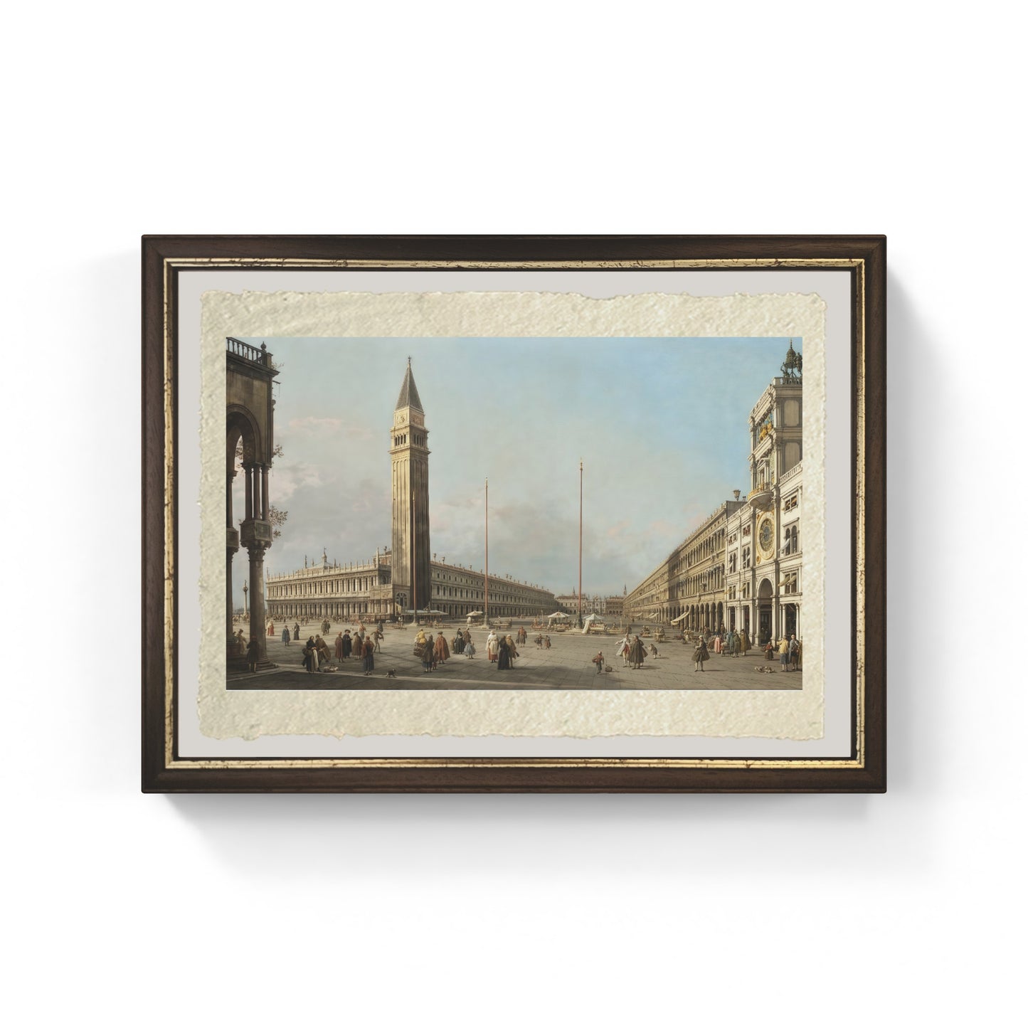 Piazza San Marco guardando a sud e ovest, 1763 di Giovanni Antonio Canal detto Canaletto su carta Amalfi