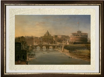 Roma vista sul Tevere verso sud con Castel Sant'Angelo e la Basilica di San Pietro in lontananza - Gaspare Vanvitelli - Gaspar van Wittel