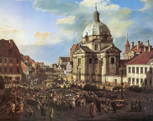 Piazza del Mercato della Città Nuova con la Chiesa di San Casimiro - Bernardo Bellotto