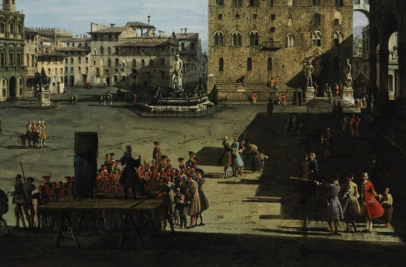 Piazza della Signoria in Florence (detail) - Bernardo Bellotto