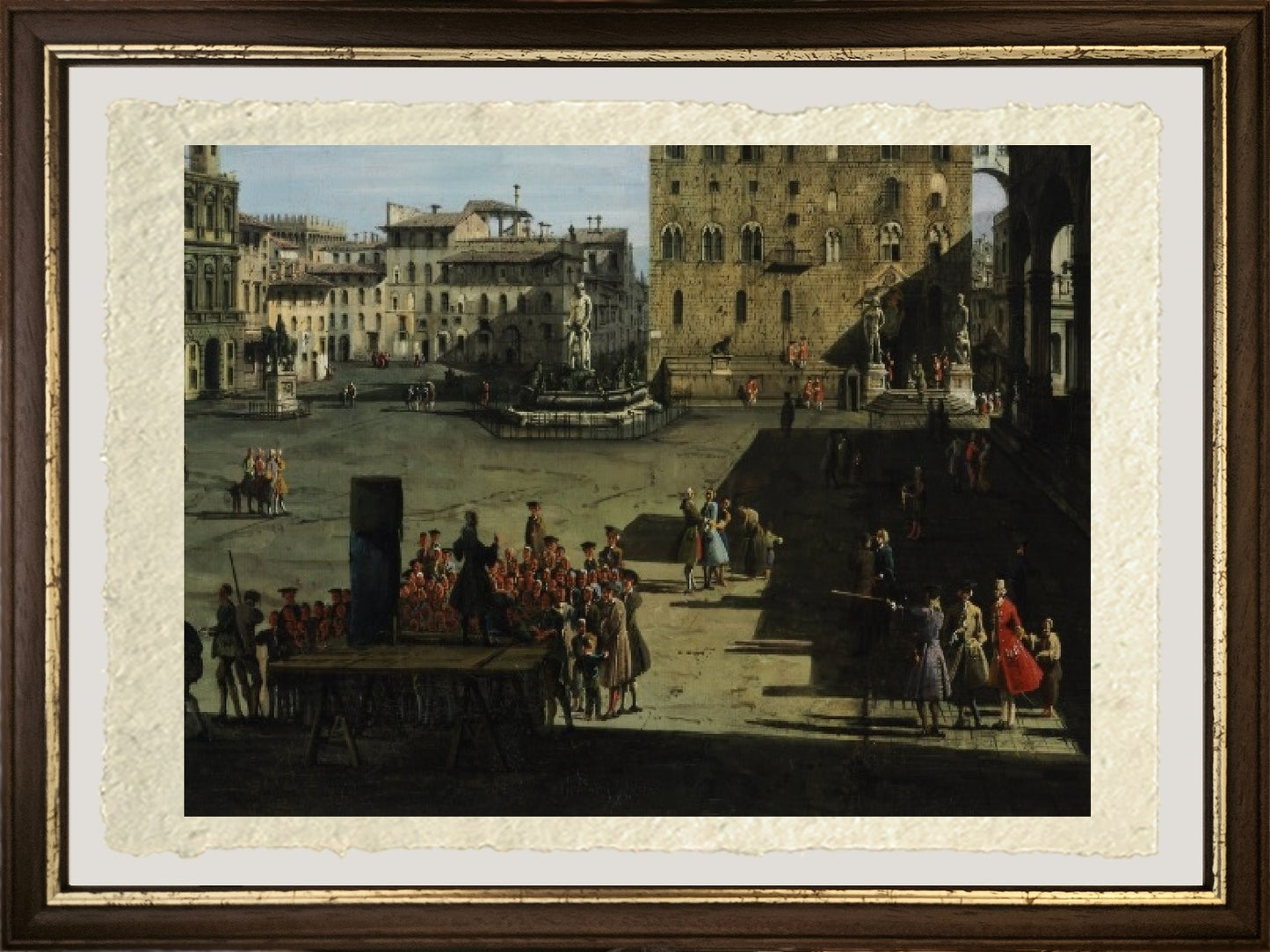 Piazza della Signoria in Florence (detail) - Bernardo Bellotto