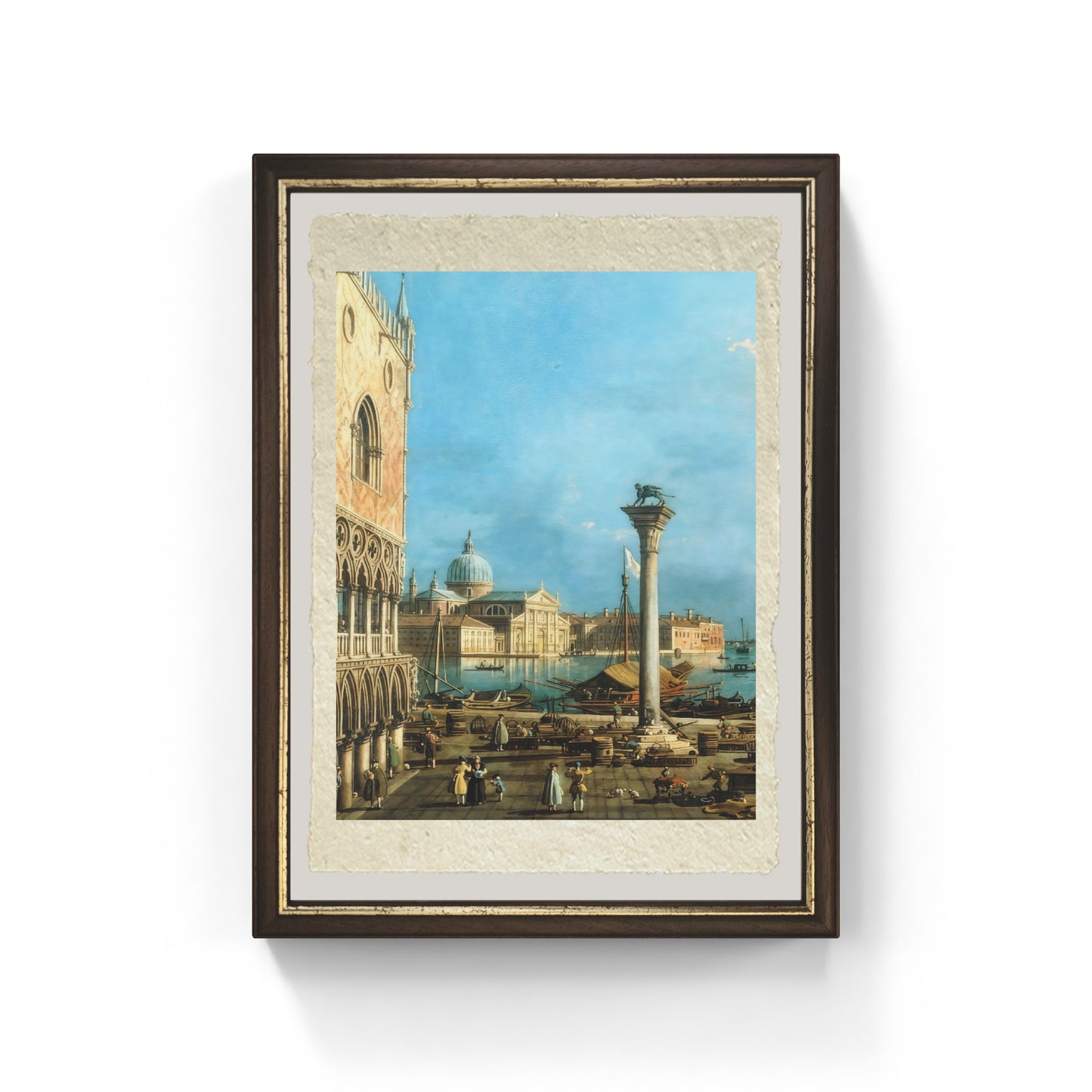 La Piazzetta di Giovanni Antonio Canal detto Canaletto su carta Amalfi