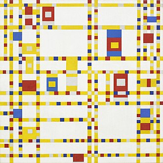 Broadway Boogie Woogie di Piet Mondrian su pregiata carta Amalfi
