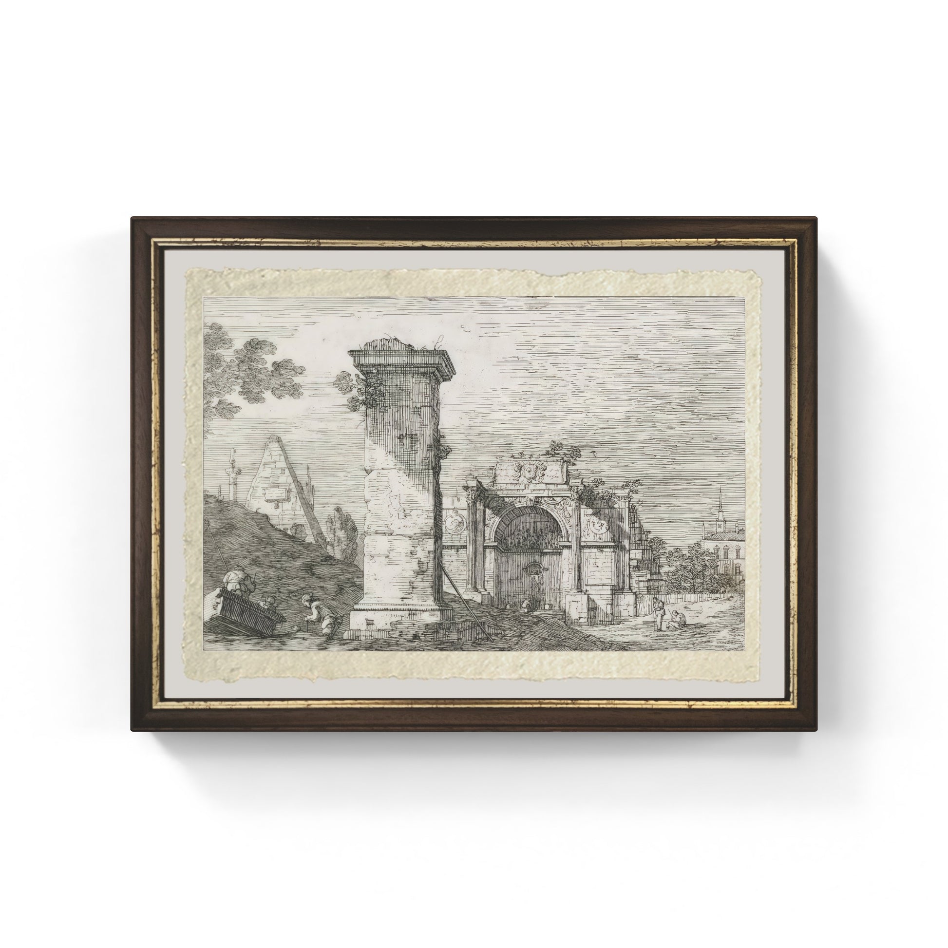 Le Pilier isolé di Giovanni Antonio Canal detto Canaletto su carta Amalfi