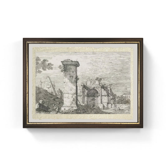 Le Pilier isolé di Giovanni Antonio Canal detto Canaletto su carta Amalfi