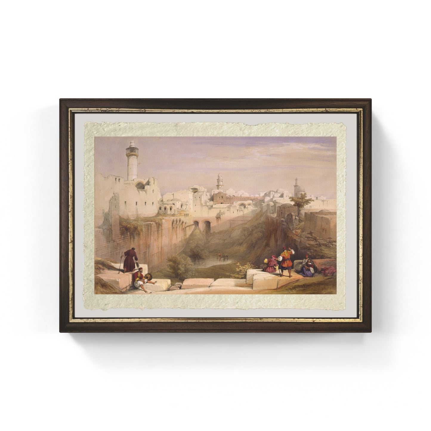 La Piscina di Betesda, Gerusalemme di David Roberts su carta Amalfi