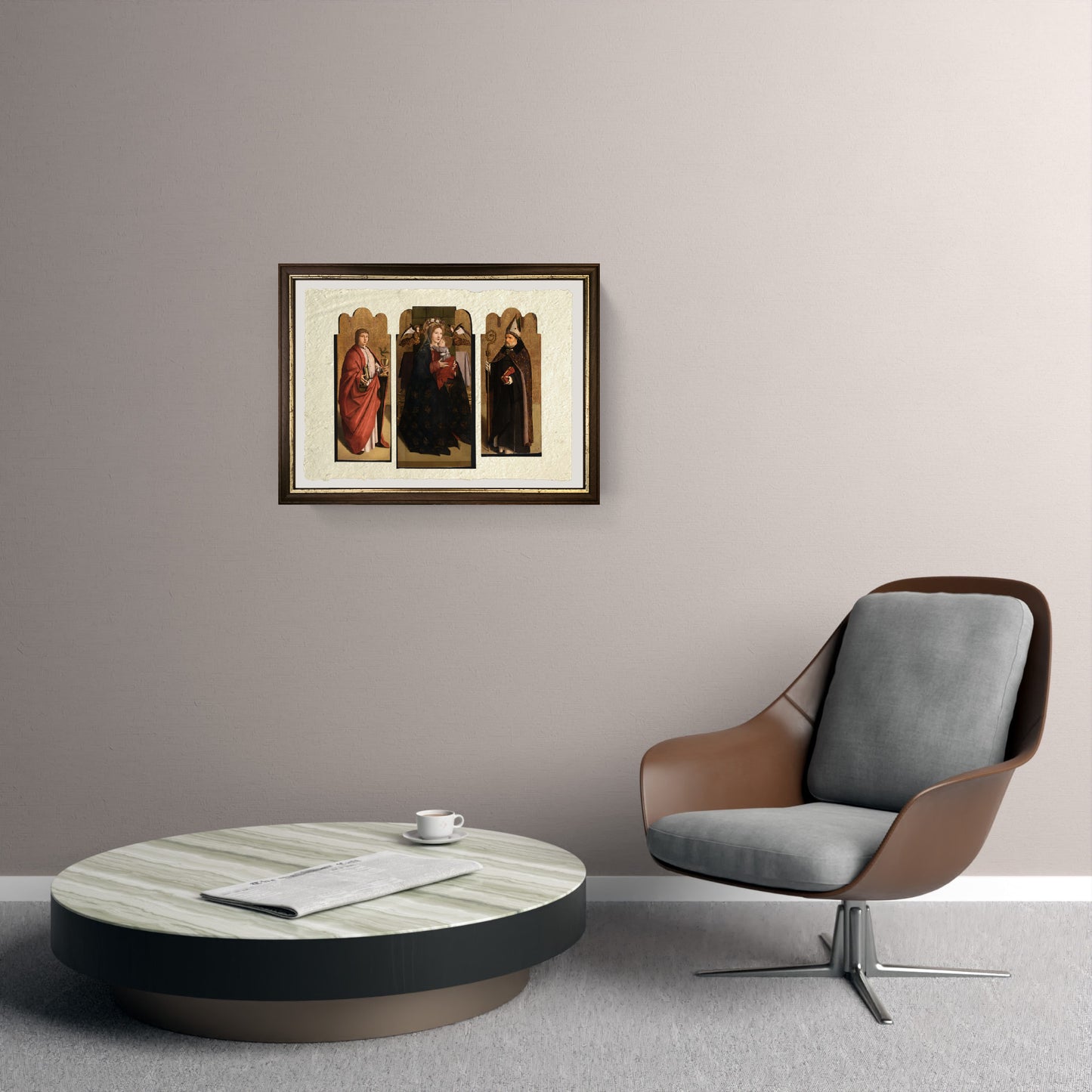 Polittico dei Dottori della Chiesa - Antonello da Messina su pregiata carta Amalfi