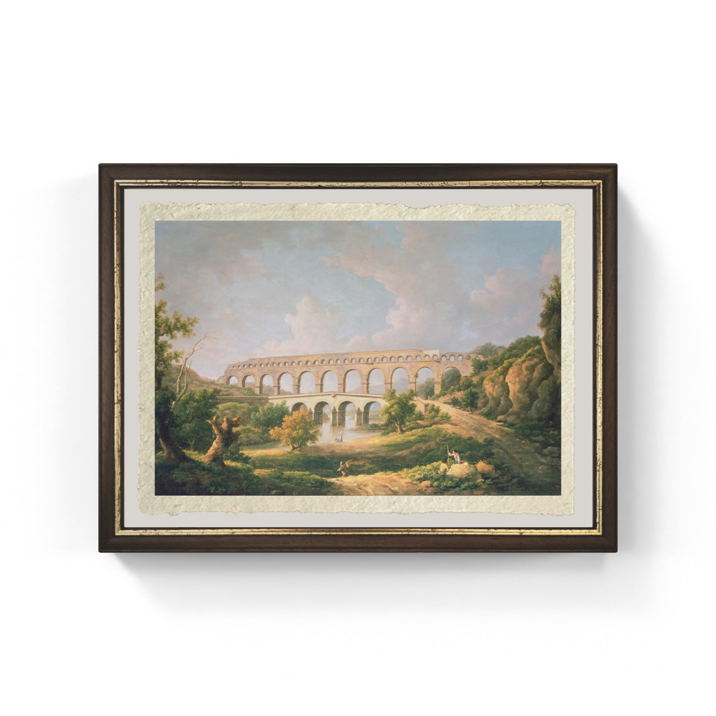 Il Pont du Gard, Nîmes di William Marlow su carta Amalfi