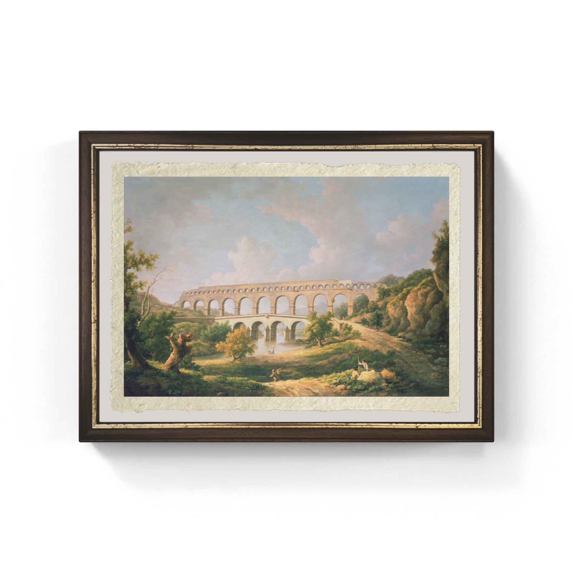 Il Pont du Gard, Nîmes di William Marlow su carta Amalfi