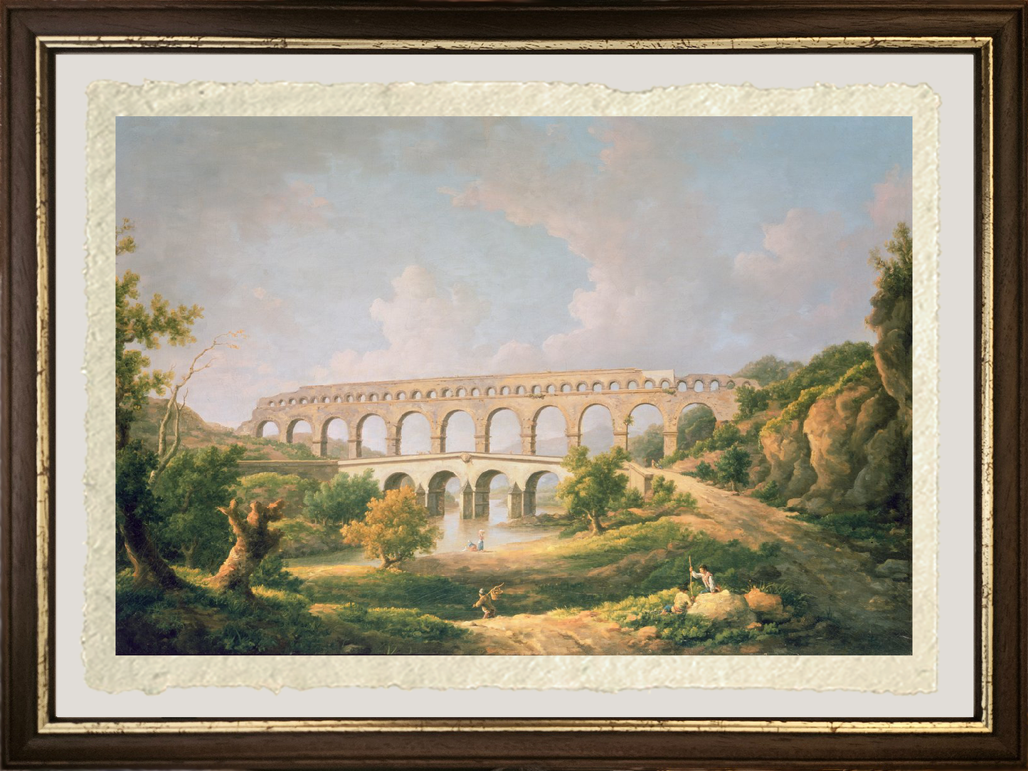 Dettaglio de Il Pont du Gard, Nîmes di William Marlow su carta Amalfi