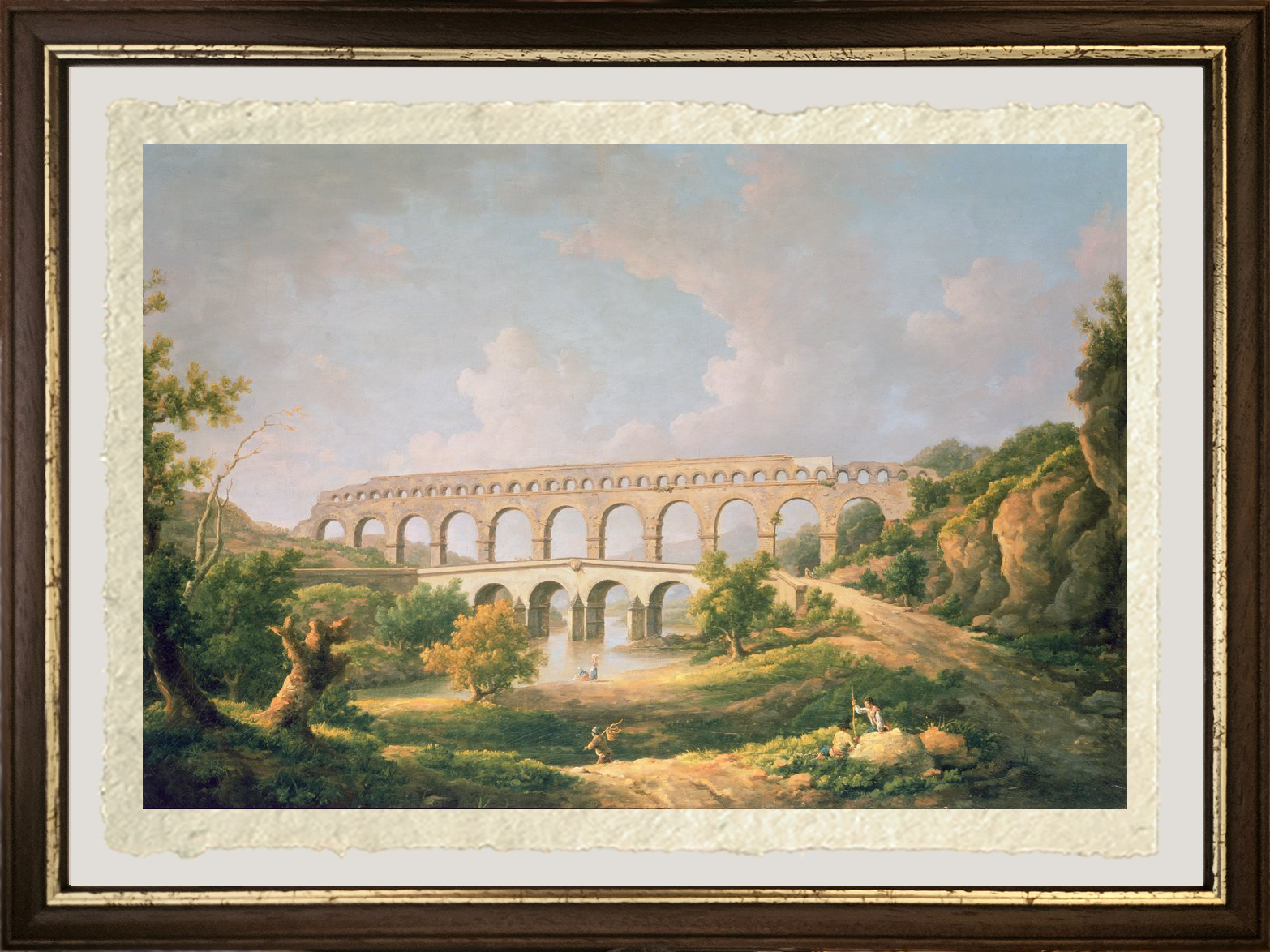 Dettaglio de Il Pont du Gard, Nîmes di William Marlow su carta Amalfi