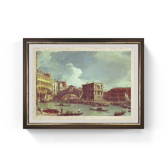Il Ponte di Rialto di Giovanni Antonio Canal detto Canaletto su carta Amalfi
