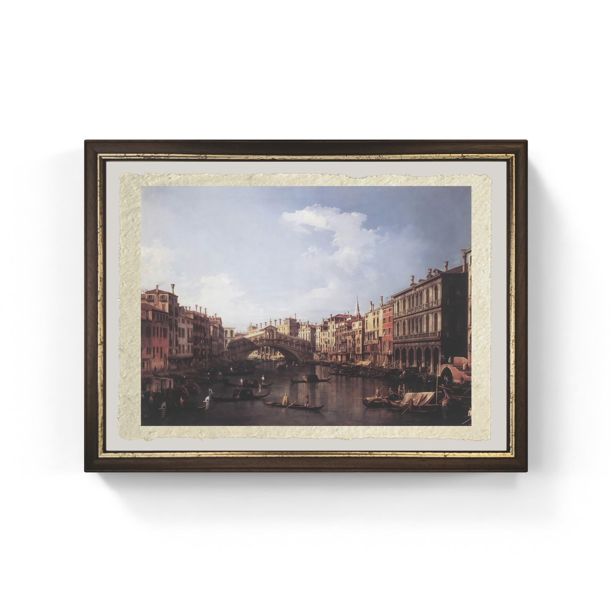 Il Ponte di Rialto da Sud di Giovanni Antonio Canal detto Canaletto su carta Amalfi