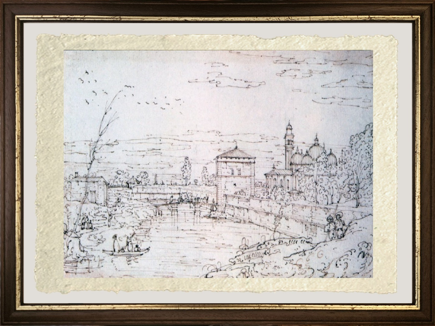 Bridge over the River and Santa Giustina, 1740 - Bernardo Bellotto