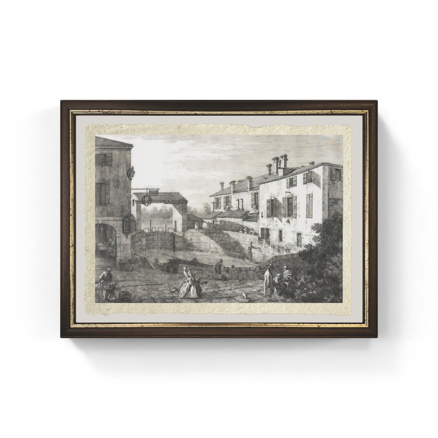 Le Porte del Dolo di Giovanni Antonio Canal detto Canaletto su carta Amalfi
