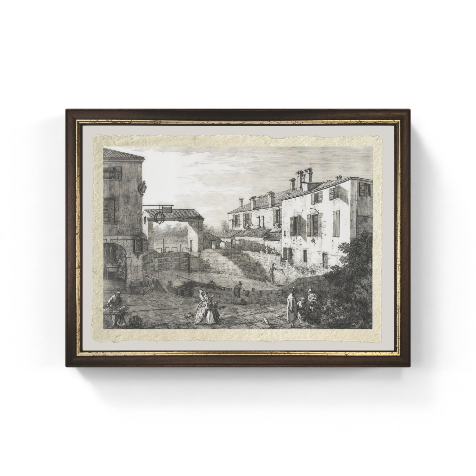 Le Porte del Dolo di Giovanni Antonio Canal detto Canaletto su carta Amalfi