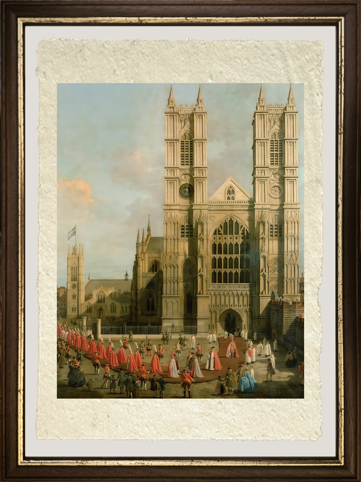Dettaglio di Processione dei Cavalieri del Bagno di Giovanni Antonio Canal detto Canaletto su carta Amalfi