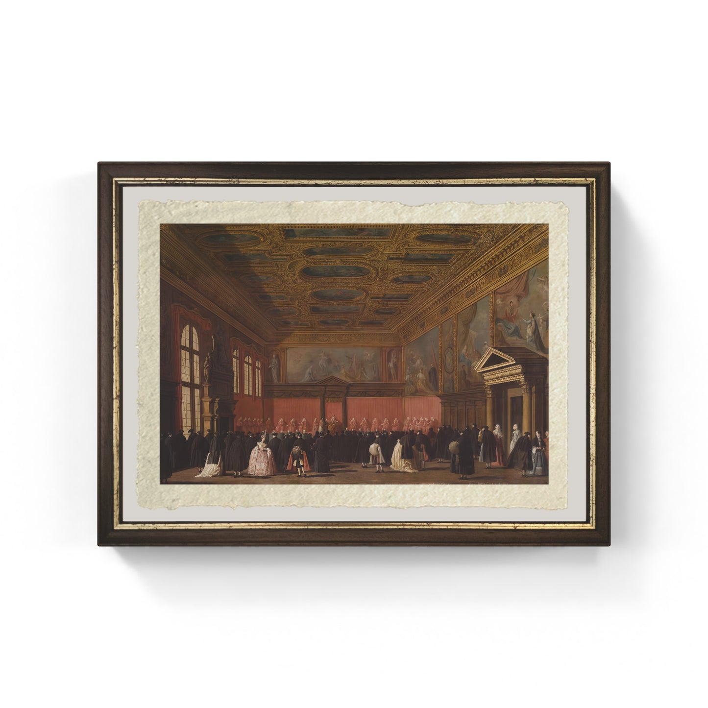 Ricevimento degli ambasciatori stranieri di Giovanni Antonio Canal detto Canaletto su carta Amalfi