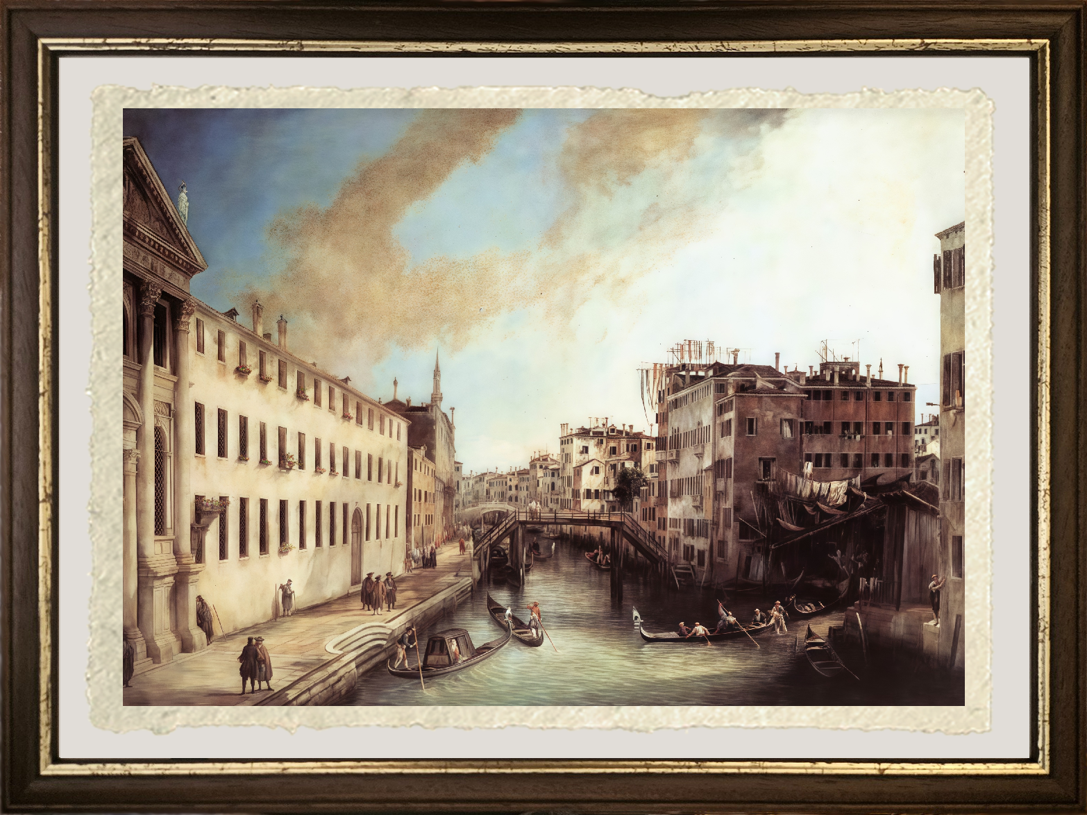 Dettaglio di Rio dei Mendicanti di Giovanni Antonio Canal detto Canaletto su carta Amalfi
