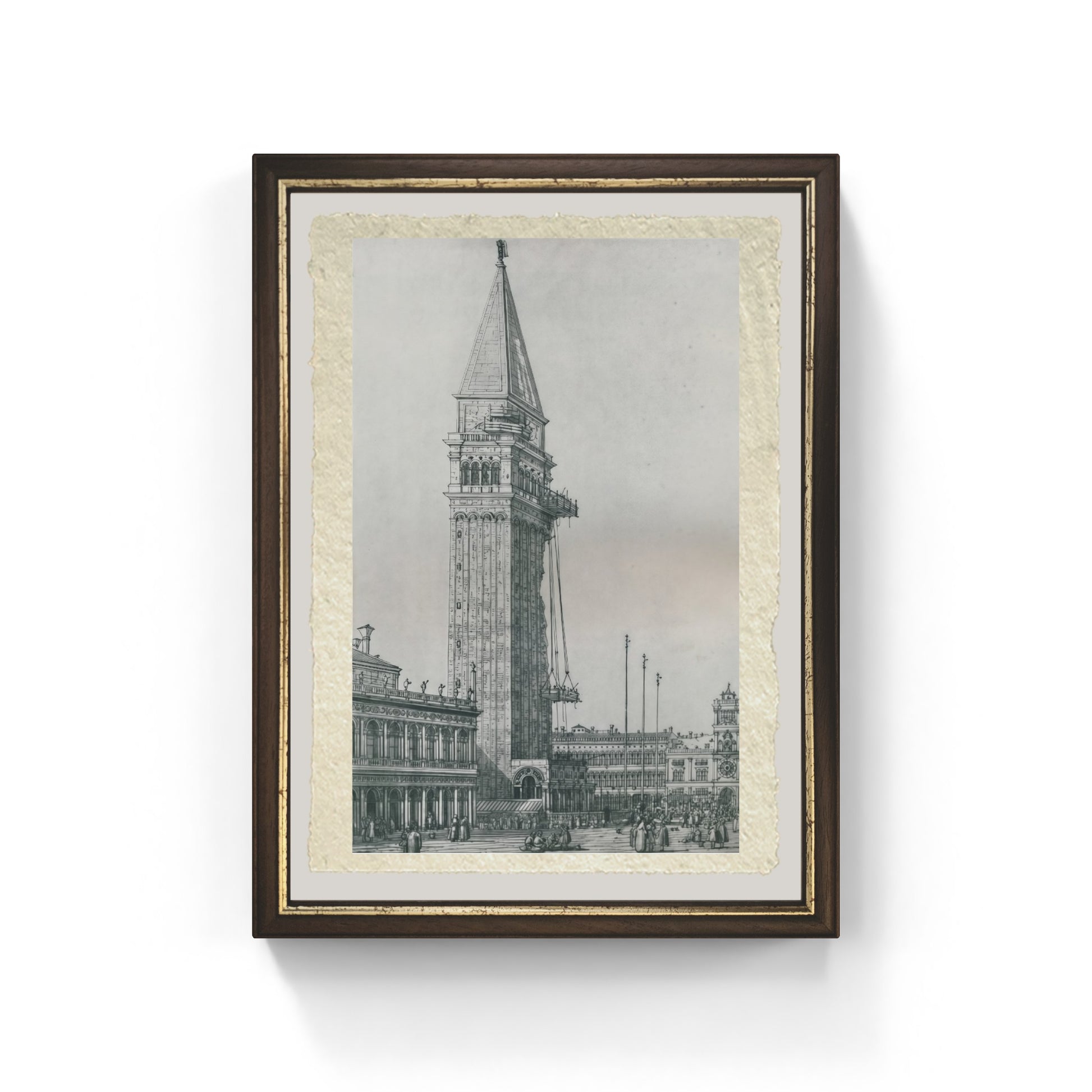 Riparazione del Campanile di Giovanni Antonio Canal detto Canaletto su carta Amalfi