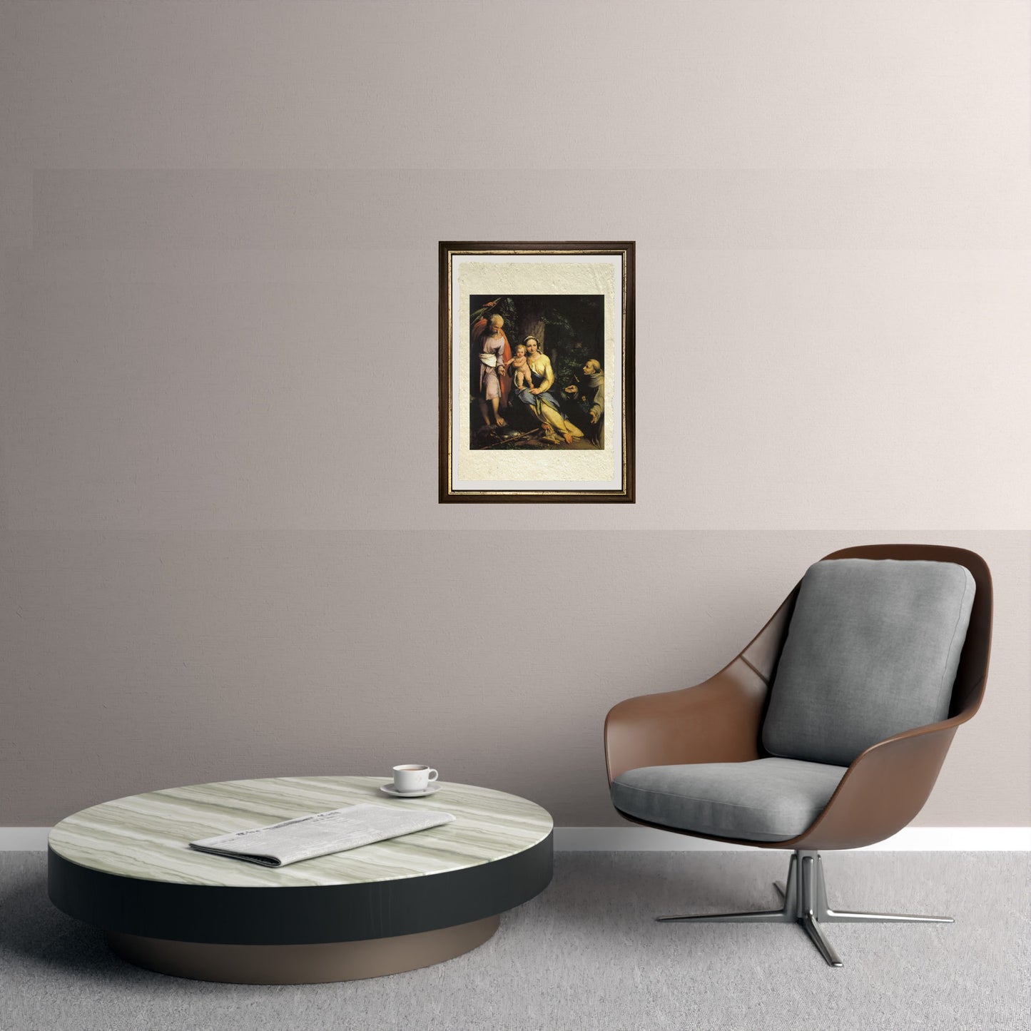 Riposo in Egitto con san Francesco - Correggio - Antonio Allegri su pregiata carta Amalfi