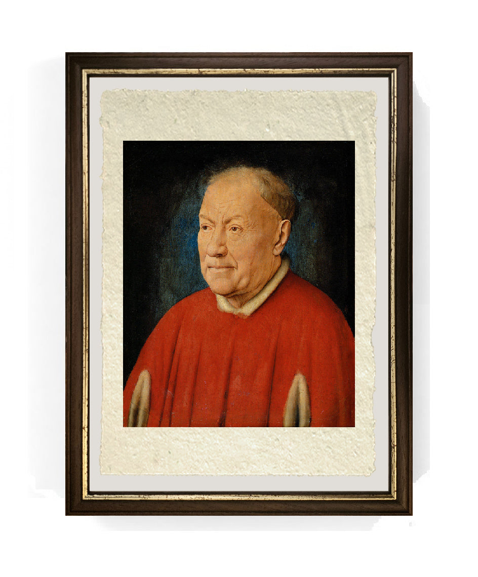 Ritratto del cardinale Niccolò Albergati - Jan van Eyck su pregiata carta Amalfi