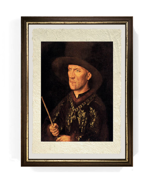 Ritratto di Baudouin de Lannoy - Jan van Eyck su pregiata carta Amalfi