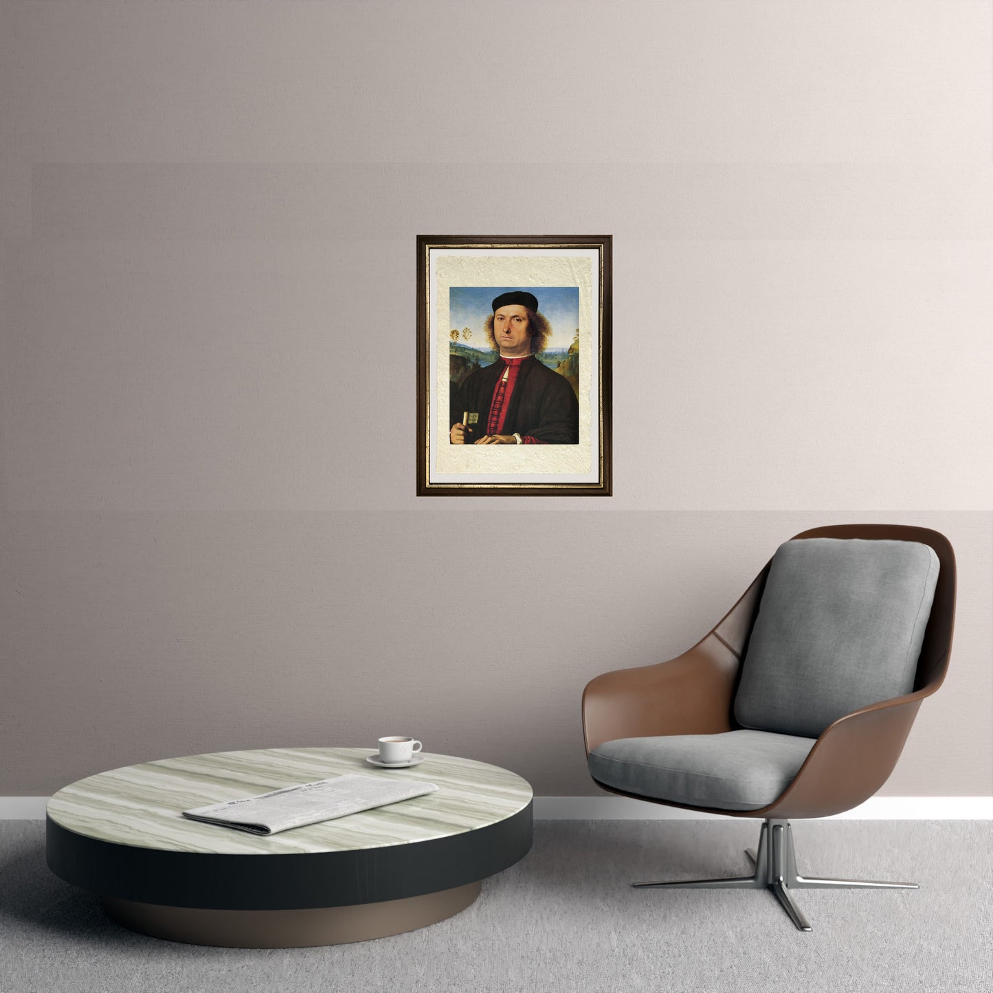 Ritratto di Francesco delle Opere - Perugino - Pietro Vannucci su pregiata carta Amalfi